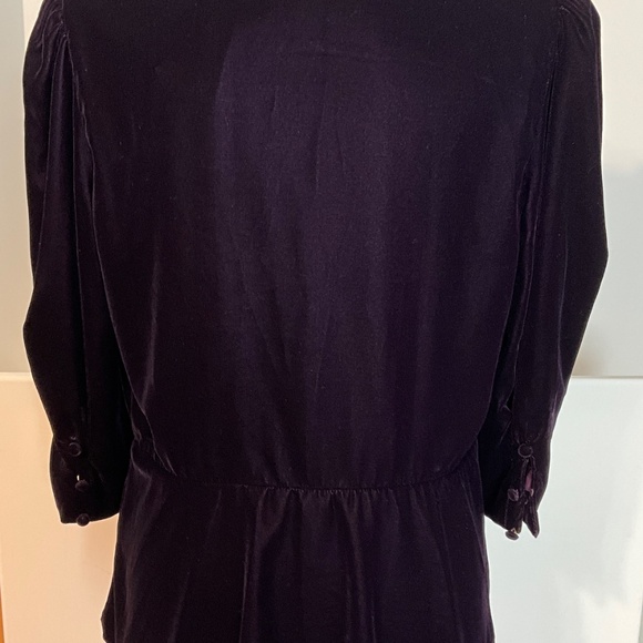 NWT Lauren Ralph Lauren Velvet Button Front Puff Sleeve Top 10 - Picture 6 of 11